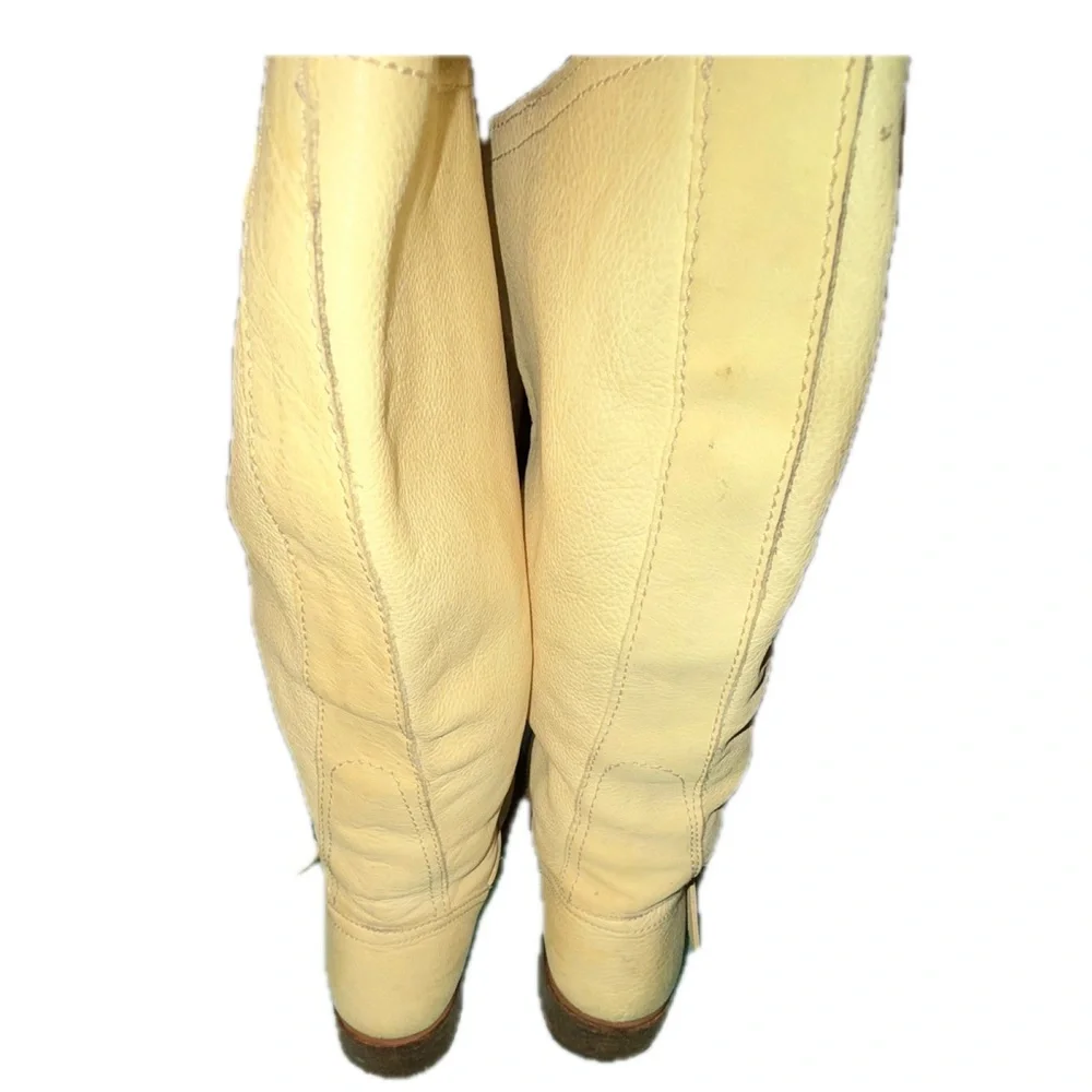 Frye Veronica Tan Leather Heeled Boots Size 7 - Picture 5 of 8